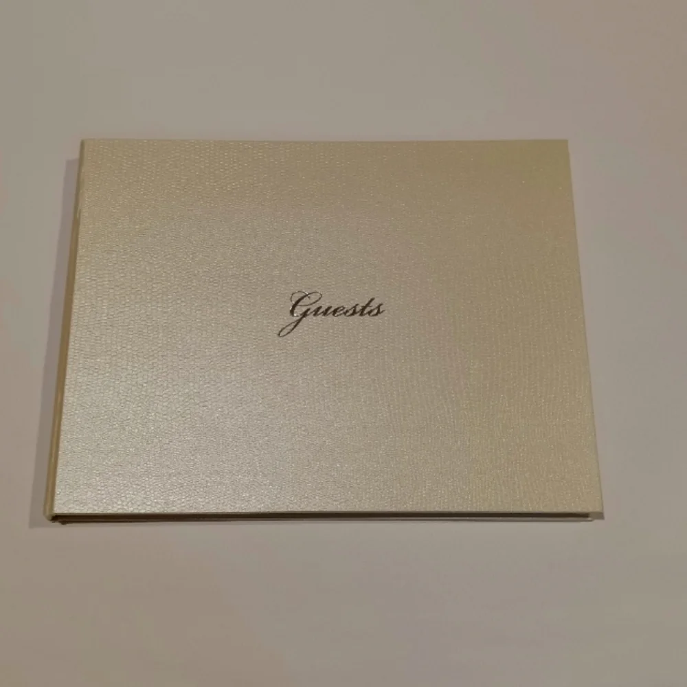 Papyrus Guest Book Pearlized Reptile Embossed Finish Ivory
